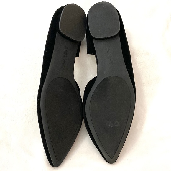 BLACK NINE WEST MINIMALIST DRESSY D’ORSAY POINTED TOE BALLET FLATS SZ 10M - Picture 7 of 13